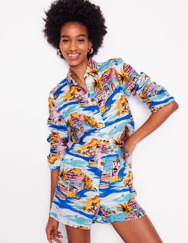 Chemise Sienna en lin-Multi, motif Paradise Bay - Boden - Modalova