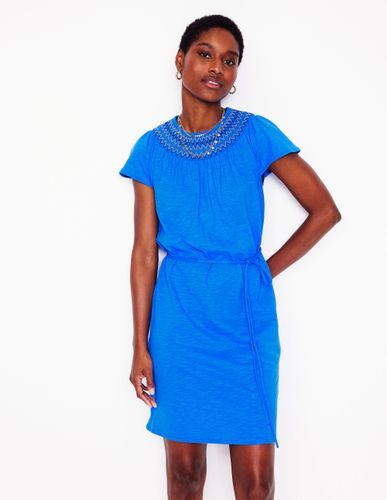 Robe-chemise Nina à smocks-Bleu Martin-pêcheur - Boden - Modalova