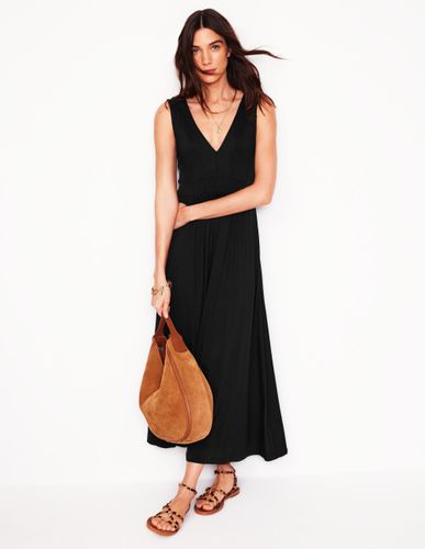 Robe longue Olympia en jersey-Noir - Boden - Modalova