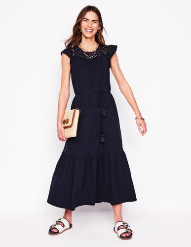 Robe midi Juliet à broderie anglaise-Bleu Marine - Boden - Modalova