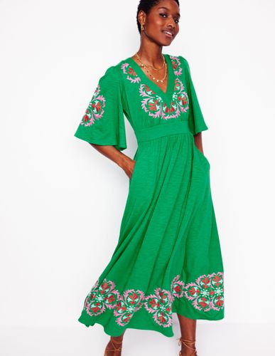 Robe kimono Maya brodée-Émeraude profond, broderie - Boden - Modalova