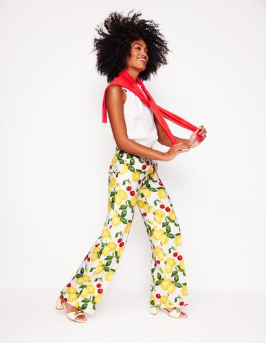 Pantalon Westbourne en lin-Ivoire, cerises et citrons - Boden - Modalova