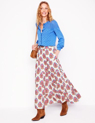 Jupe longue Nadia en popeline-Ivoire, motif Wildflower Stamp - Boden - Modalova