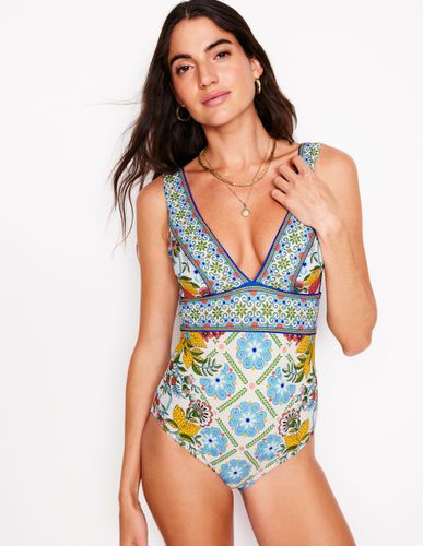 Maillot de bain col V Porto-Multi, motif Citrus Vine Tile - Boden - Modalova