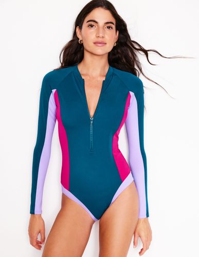 Maillot de bain sport à manches raglan-Bleu littoral - Boden - Modalova