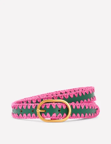 Ceinture intemporelle au point roulé-Vert/rose sorbet - Boden - Modalova