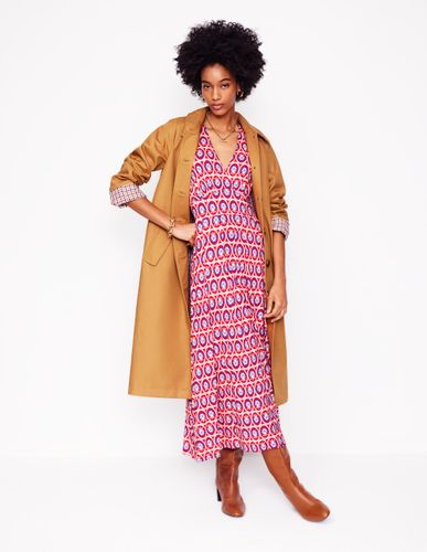 Robe Kristen plissée en jersey-Rouge alerte, motif Ornate Blossom - Boden - Modalova