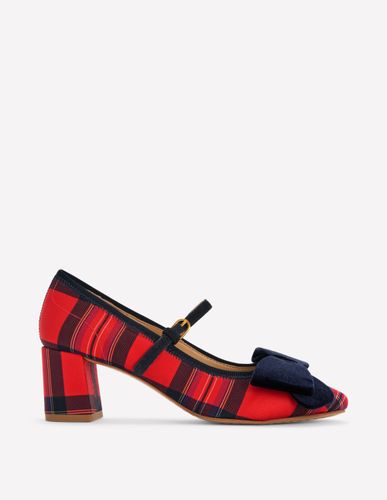 Chaussures à talons carrés avec nœud ornementé-Écossais Rouge - Boden - Modalova