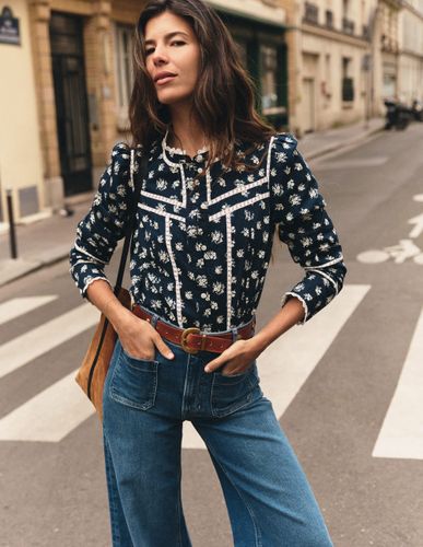 S Top Carmen en coton à détails en dentelle en Taille 30 - Boden - Modalova