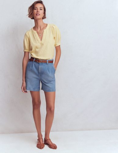 S Short en jean plissé sur le devant en Taille 36 - Boden - Modalova