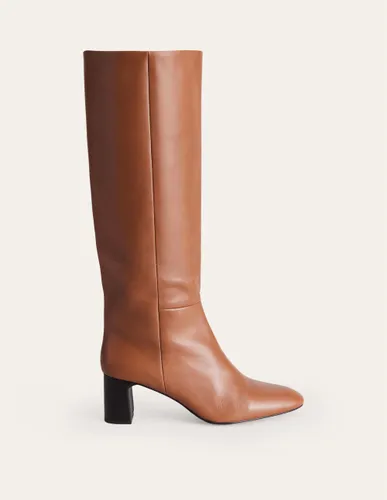 Bottes Erica hauteur genou en cuir-Cuir fauve - Boden - Modalova