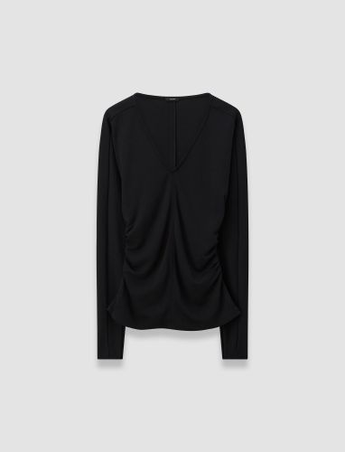 Wool Jersey V Neck Top - M - Joseph - Modalova