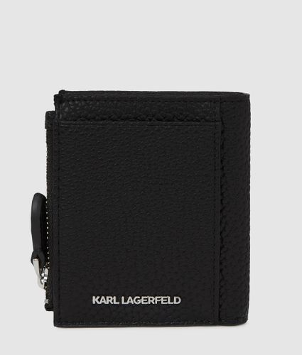 Petit Portefeuille Grainé À Deux Volets Ikon, , , Taille: One Size - Karl Lagerfeld - Modalova