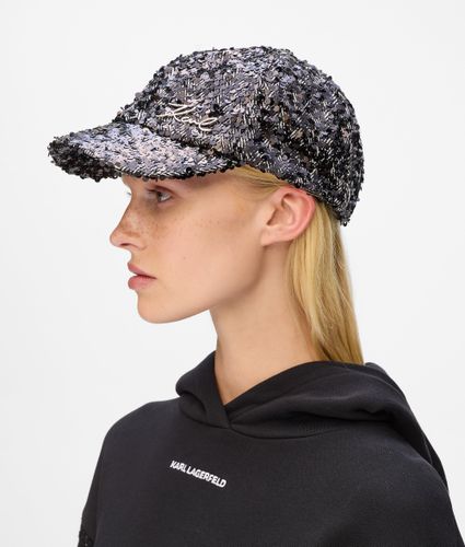 Casquette À Sequins K/signature, , Paillettes À Chevrons, Taille: One Size - Karl Lagerfeld - Modalova