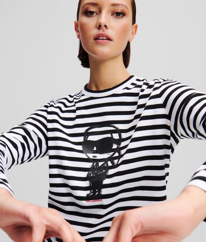 T-shirt À Manches Longues Et À Rayures Ikon, , -, Taille: Xs - Karl Lagerfeld - Modalova