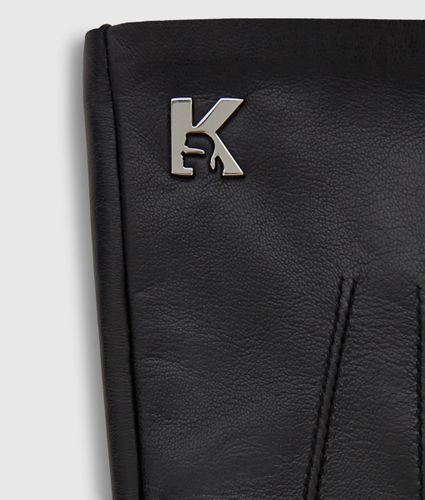 Gants En Cuir À Logo K, , , Taille: S - KL Jeans - Modalova