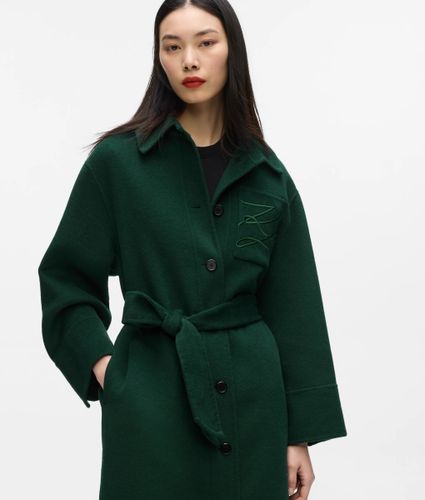 Manteau Long Ceinturé En Laine Mélangée, , , Taille: 38 - Karl Lagerfeld - Modalova
