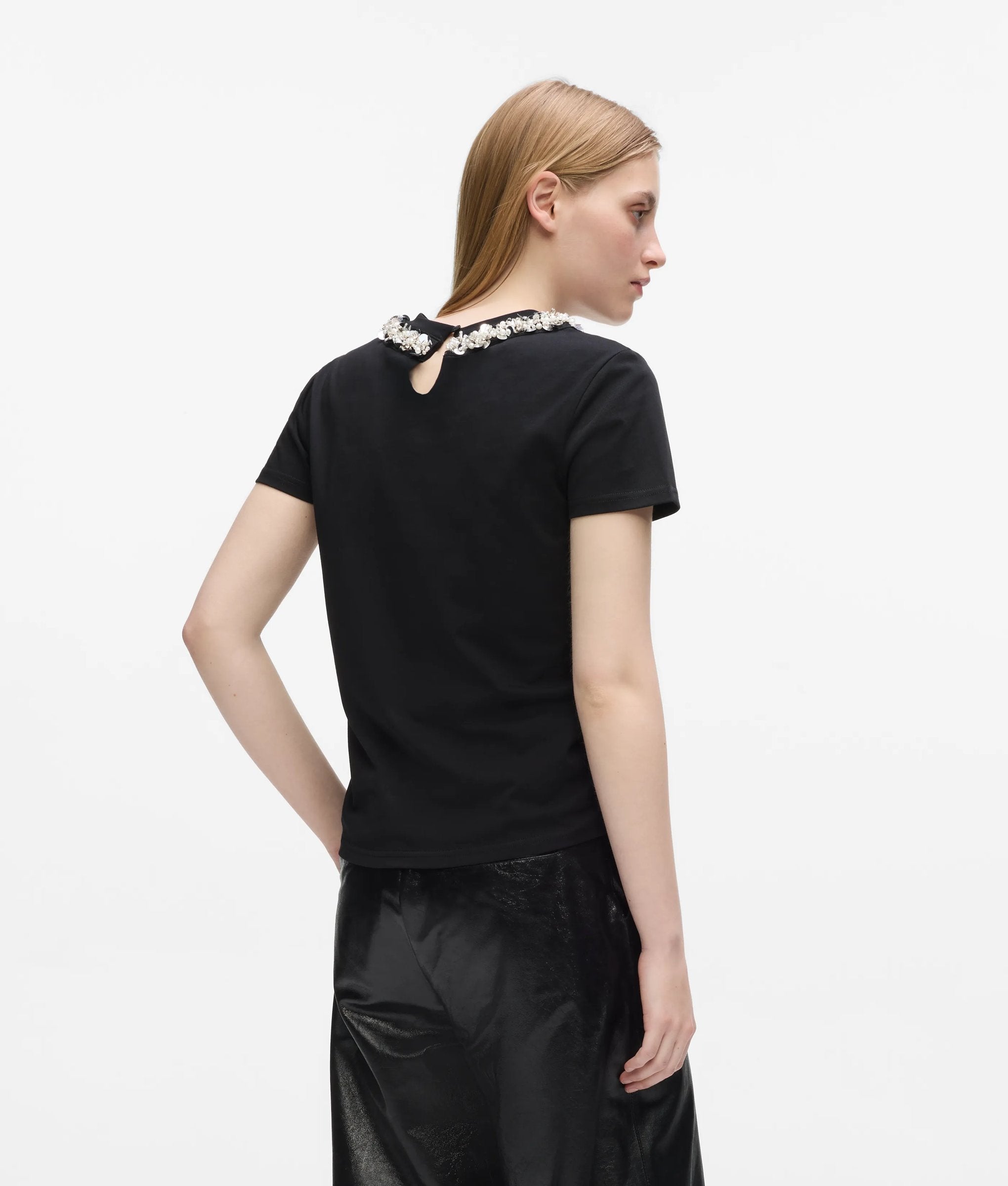T-shirt À Col Perlé, , , Taille: Xs - Karl Lagerfeld - Modalova
