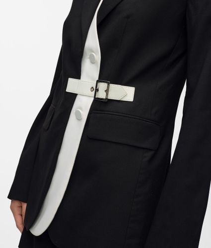Blazer À Revers Contrastés Avec Ceinture, , /, Taille: 38 - Karl Lagerfeld - Modalova