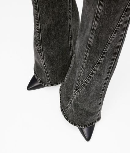 Jean Taille Haute Évasé Avec Coutures Apparentes, , Noir Délavé À La Pierre, Taille: 2530 - KL Jeans - Modalova