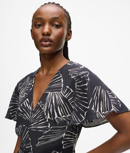 Robe À Col En V Imprimé Éventail, , , Taille: 38 - Karl Lagerfeld - Modalova