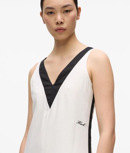 Robe En Lin Mélangé Monochrome, , , Taille: 38 - Karl Lagerfeld - Modalova
