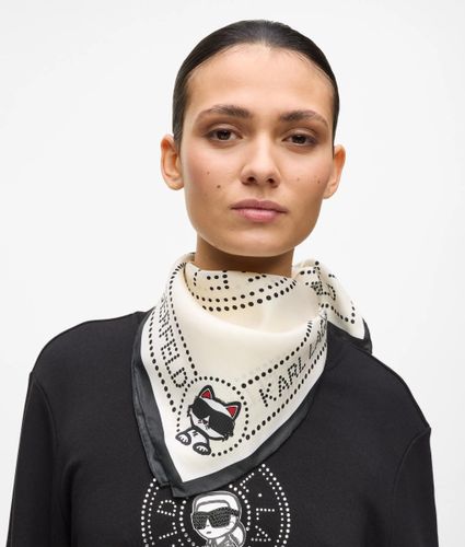 Foulard À Motif Cercle Ikon Choupette, , , Taille: One Size - Karl Lagerfeld - Modalova