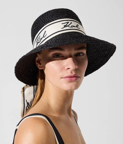 Chapeau De Soleil Avec Écharpe Signature, , , Taille: One Size - Karl Lagerfeld - Modalova