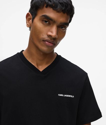 T-shirt Col En V À Logo, , , Taille: Xs - Karl Lagerfeld - Modalova