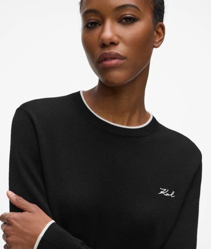 Pull À Col Rond En Laine Mérinos, , , Taille: Xs - Karl Lagerfeld - Modalova