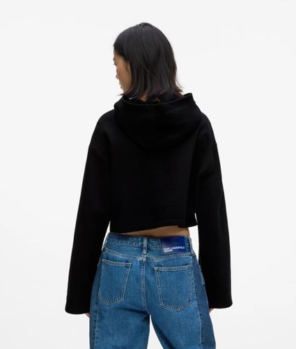 Sweat À Capuche Cropped À Motif Floral Floqué, , , Taille: Xs - KL Jeans - Modalova