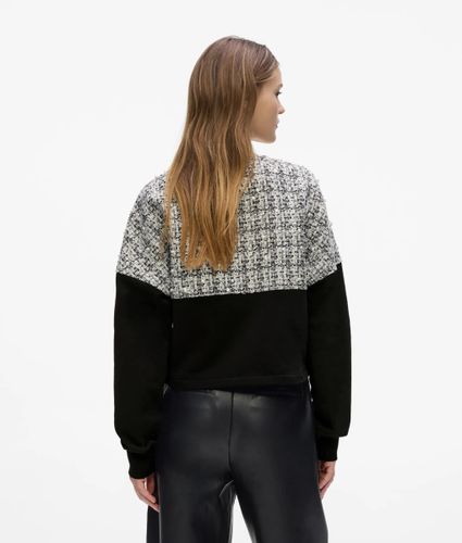 Cardigan En Jersey À Empiècenement Bouclé, , , Taille: S - Karl Lagerfeld - Modalova