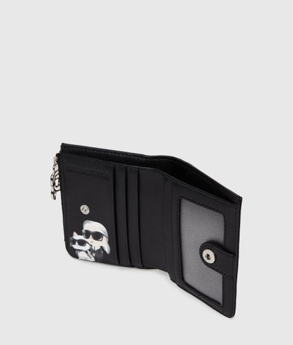 Petit Portefeuille Ikon En Nylon À Double Rabat, , , Taille: One Size - Karl Lagerfeld - Modalova