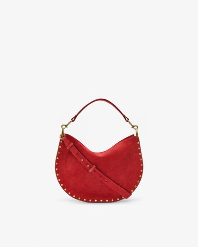Sac Oskan Soft Zip En Cuir Velours - Rouge Écarlate - Isabel Marant - Modalova