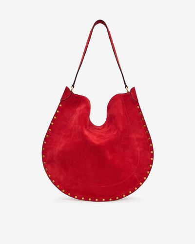 Sac Oskan Hobo Soft En Cuir Velours - Rouge Écarlate - Isabel Marant - Modalova