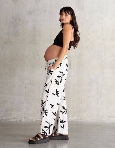 Pantalon de maternité tissé à coupe ample, imprimé chic - Seraphine - Modalova
