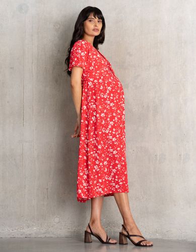 Midi Painted-Petal Maternity + Nursing Tea Dress - Seraphine - Modalova