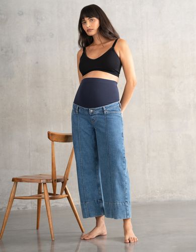 Organic Cropped Pintuck Wide-Leg Maternity Jeans - Seraphine - Modalova