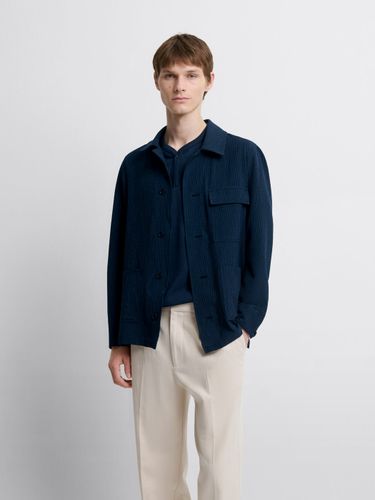 Veste regular col chemise en seersucker - Devred - Modalova