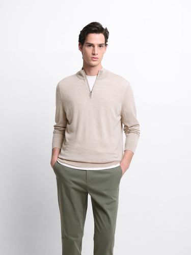 Pull col cheminée zippé en laine Mérinos - Devred - Modalova