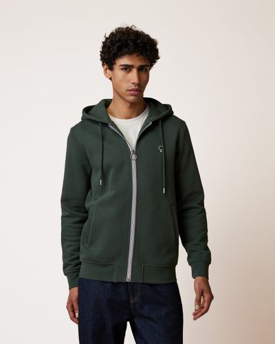 Sweat zippé vert foncé - FAGUO - Modalova