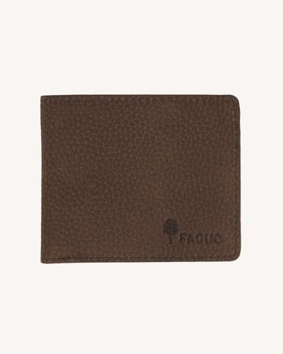 Porte-monnaie en cuir camel - FAGUO - Modalova