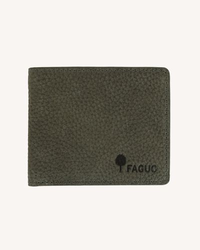 Porte-monnaie en cuir kaki - FAGUO - Modalova
