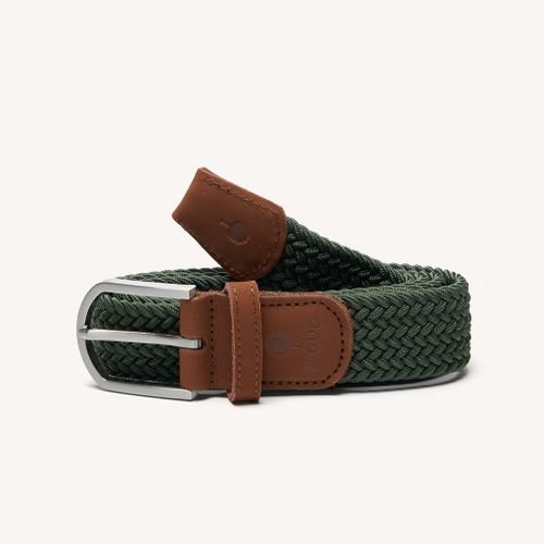 Ceinture tressée vert et camel - FAGUO - Modalova
