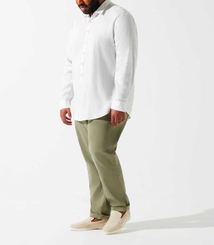 Chemise unie blanche en lin KISSBT - IZAC - Modalova