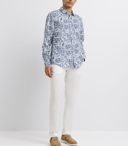 Chemise casual en lin imprimée - IZAC - Modalova