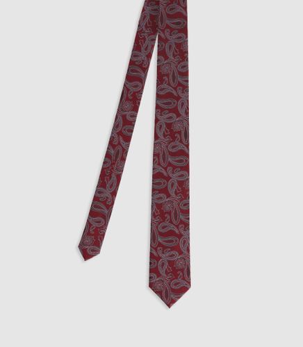 Cravate avec motifs en soie bordeaux - IZAC - Modalova