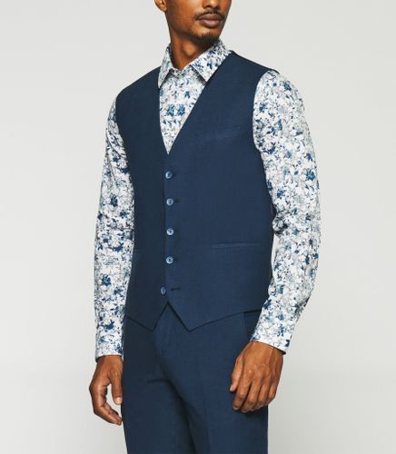 Gilet de costume en lin marine JCELESTE - IZAC - Modalova