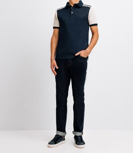 Polo en coton avec patch marine - IZAC - Modalova