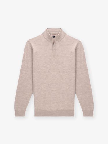 IZAC - Pull col zip beige rose - IZAC - Modalova